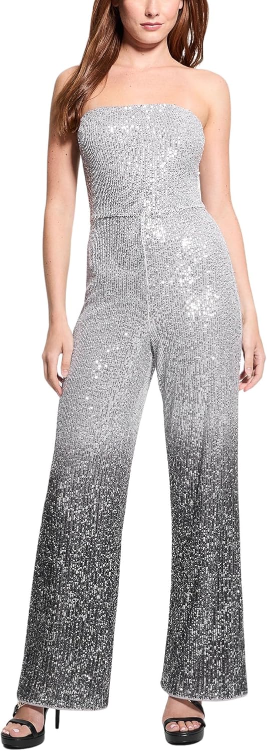 GUESS Женский комбинезон без рукавов Gini с пайетками, Silver Multi
GUESS Женский комбинезон без рукавов Gini с пайетками, Silver Multi