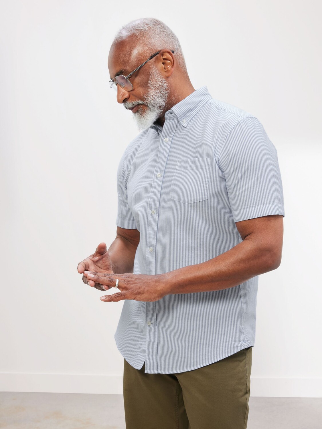 Рубашка в полоску с коротким рукавом стандартного кроя John Lewis, синий
Рубашка в полоску с коротким рукавом стандартного кроя John Lewis, синий