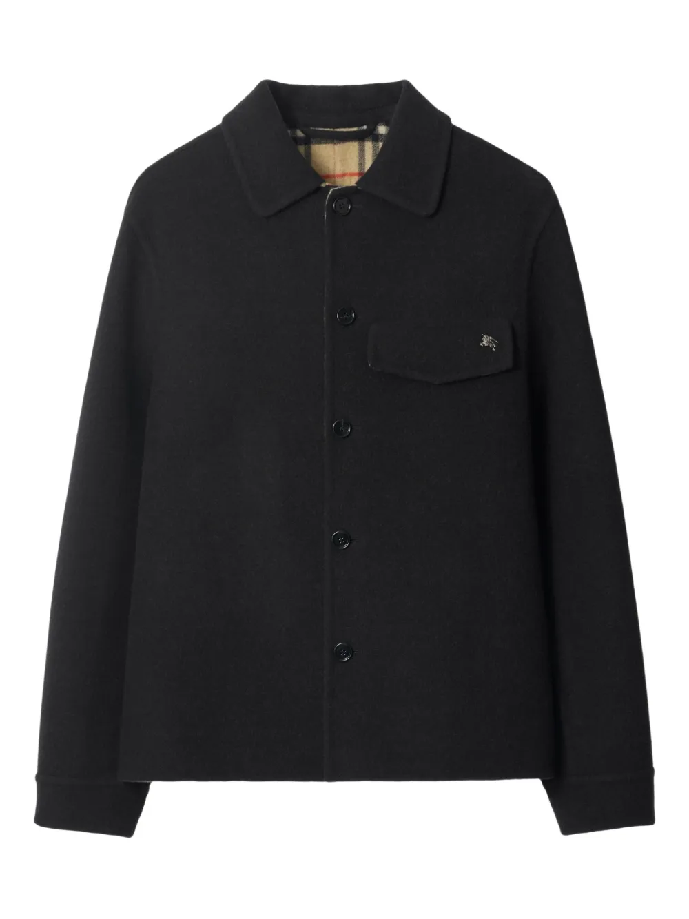 Шерстяная куртка-рубашка с узором BURBERRY, черный
Шерстяная куртка-рубашка с узором BURBERRY, черный