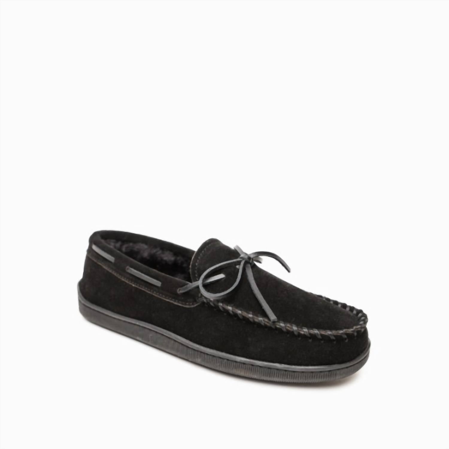 Minnetonka Мужские мокасины с жесткой подошвой и ворсом, черные
Minnetonka Мужские мокасины с жесткой подошвой и ворсом, черные