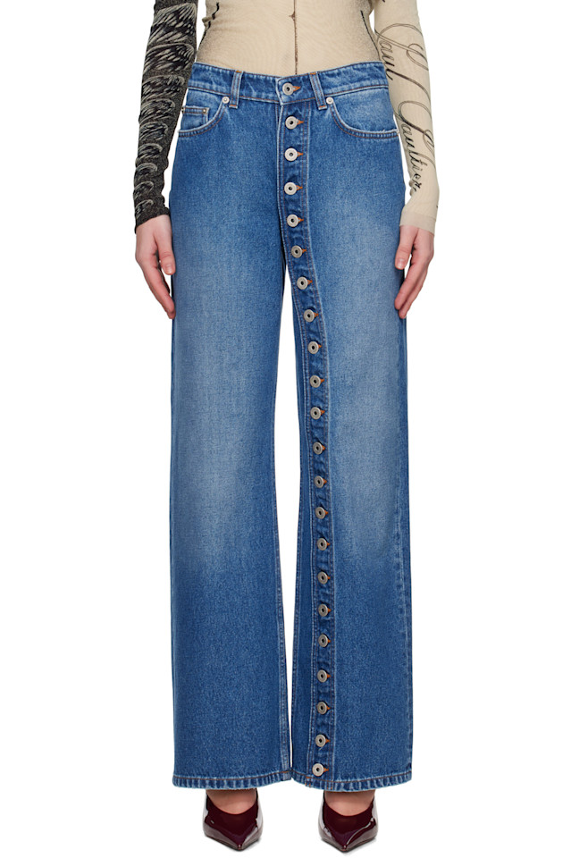 Джинсы с пуговицами Jean Paul Gaultier, синий 
Джинсы с пуговицами Jean Paul Gaultier, синий