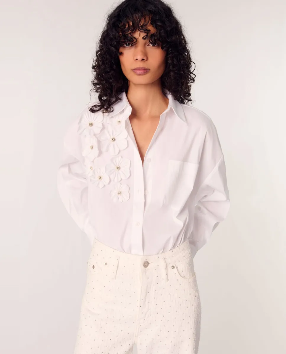 Длинная женская рубашка с вышитыми цветами Maje, белый
Длинная женская рубашка с вышитыми цветами Maje, белый
