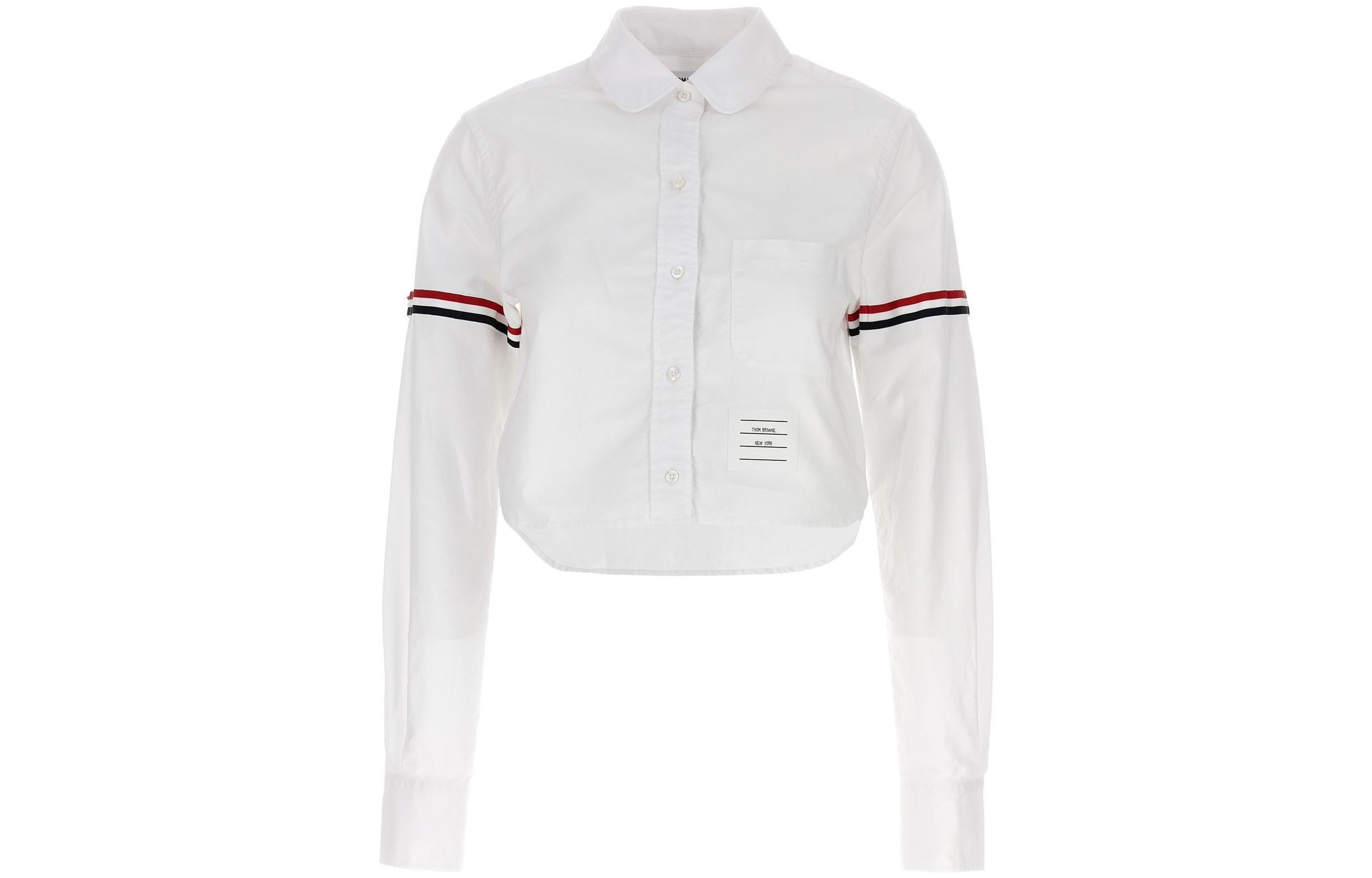 Кропированная хлопковая рубашка THOM BROWNE, белая
Кропированная хлопковая рубашка THOM BROWNE, белая