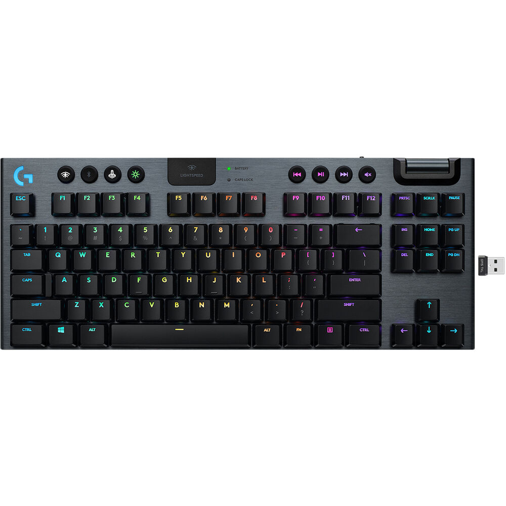 Беспроводная механическая игровая клавиатура Logitech G G915 TKL LIGHTSPEED с RGB-подсветкой (Carbon, GL Tactile) 
Беспроводная механическая игровая клавиатура Logitech G G915 TKL LIGHTSPEED с RGB-подсветкой (Carbon, GL Tactile)