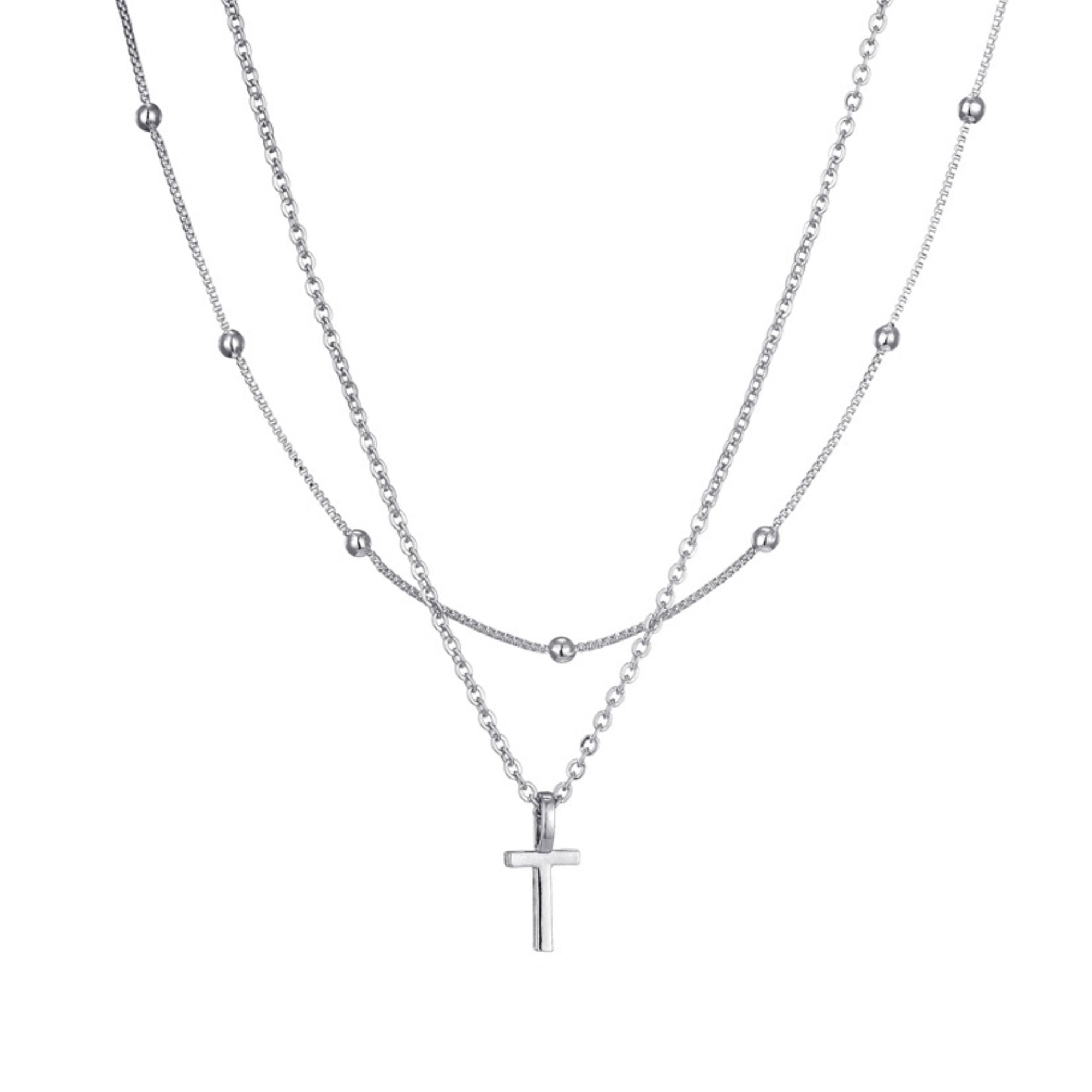 Посеребренное многослойное ожерелье с инициалами Adornia, Silver-T
Посеребренное многослойное ожерелье с инициалами Adornia, Silver-T