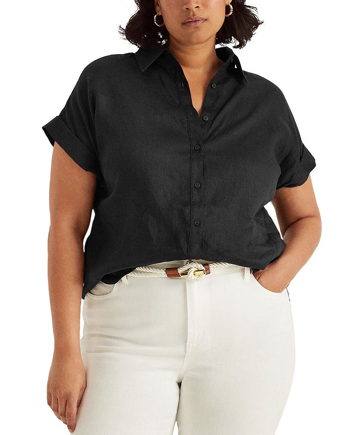 Плюсовая рубашка с коротким рукавом на пуговицах Ralph Lauren, черный
Плюсовая рубашка с коротким рукавом на пуговицах Ralph Lauren, черный