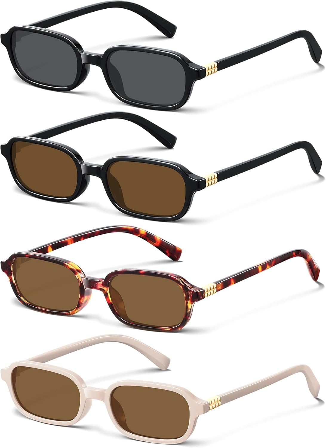 KUGUAOK 4PACK Ретро прямоугольные солнцезащитные очки для женщин, модные маленькие, в стиле 90-х, Y2K, квадратные солнцезащитные очки с защитой от УФ-излучения, дорожные очки, 4pcs-black+leopard+black Tea+khaki
KUGUAOK 4PACK Ретро прямоугольные солнцезащитные очки для женщин, модные маленькие, в стиле 90-х, Y2K, квадратные солнцезащитные очки с защитой от УФ-излучения, дорожные очки, 4pcs-black+leopard+black Tea+khaki