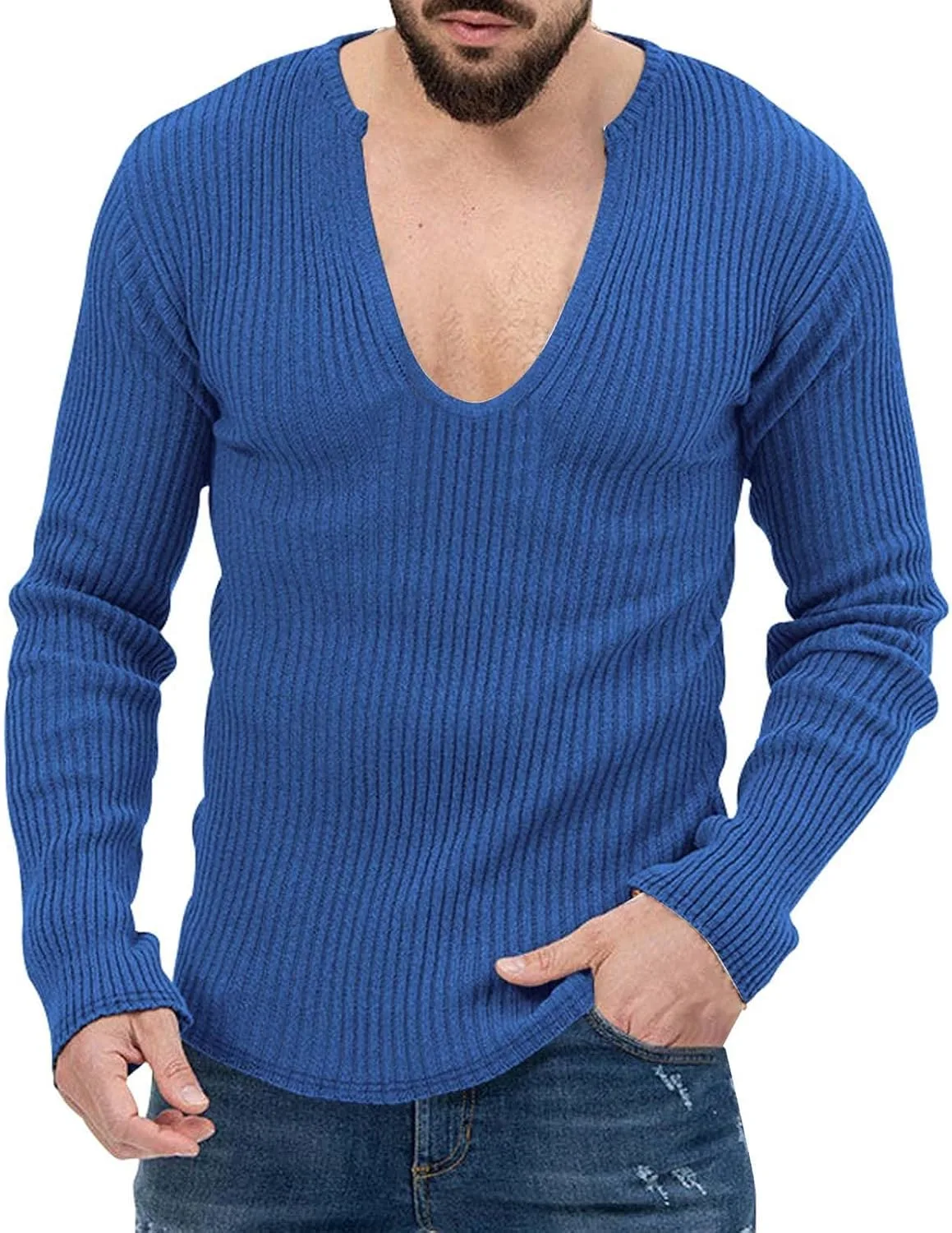 Мужской свитер Buddhi с глубоким V-образным вырезом, рифленый, приталенный
Мужской свитер Buddhi с глубоким V-образным вырезом, рифленый, приталенный