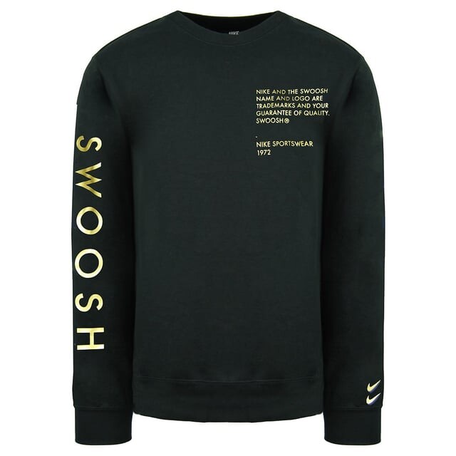 Черный мужской пуловер с круглым вырезом и длинными рукавами Swoosh DC2577 010 Nike, черный
Черный мужской пуловер с круглым вырезом и длинными рукавами Swoosh DC2577 010 Nike, черный