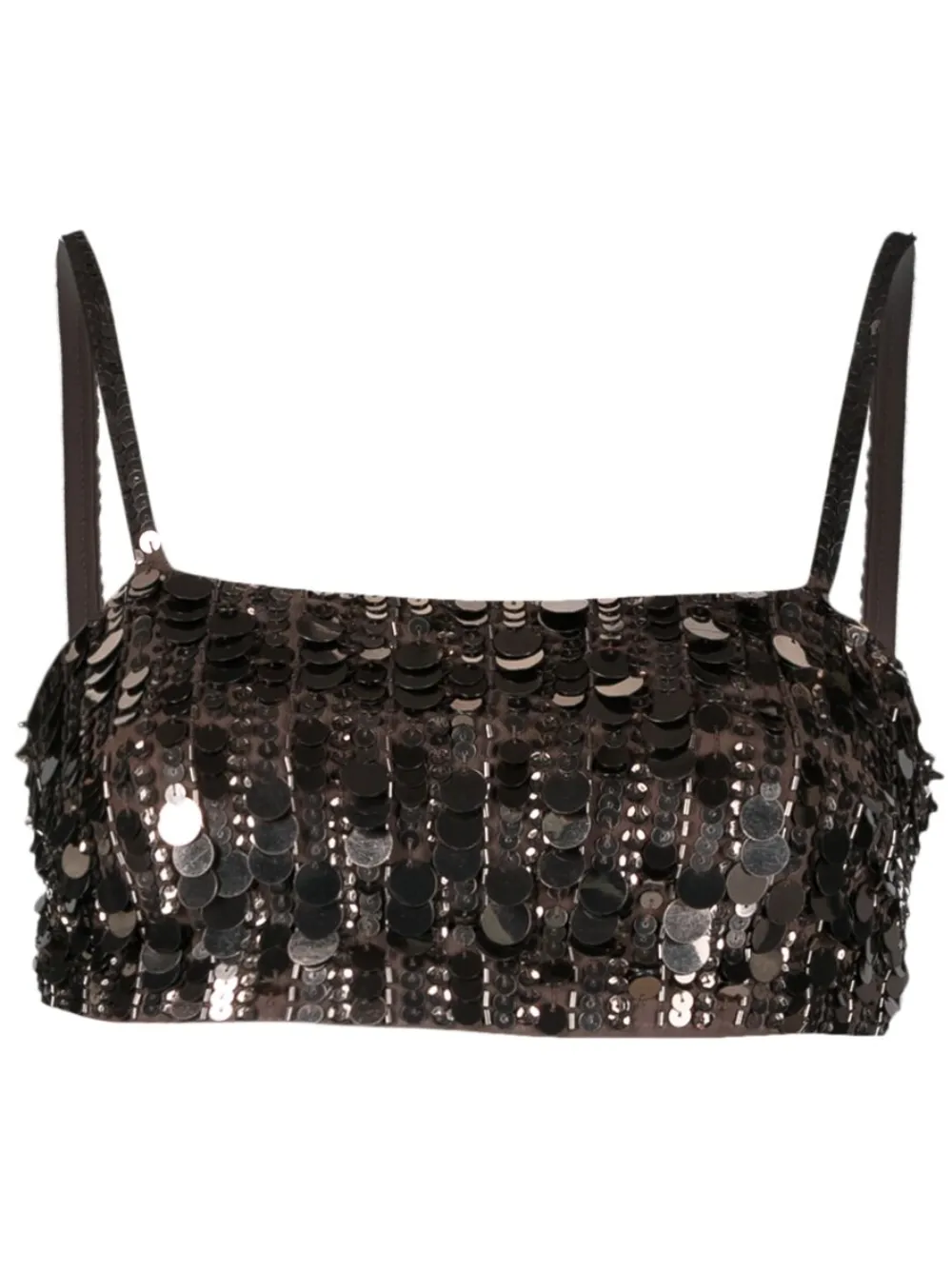 Укороченный топ с пайетками P.A.R.O.S.H., коричневый
Укороченный топ с пайетками P.A.R.O.S.H., коричневый