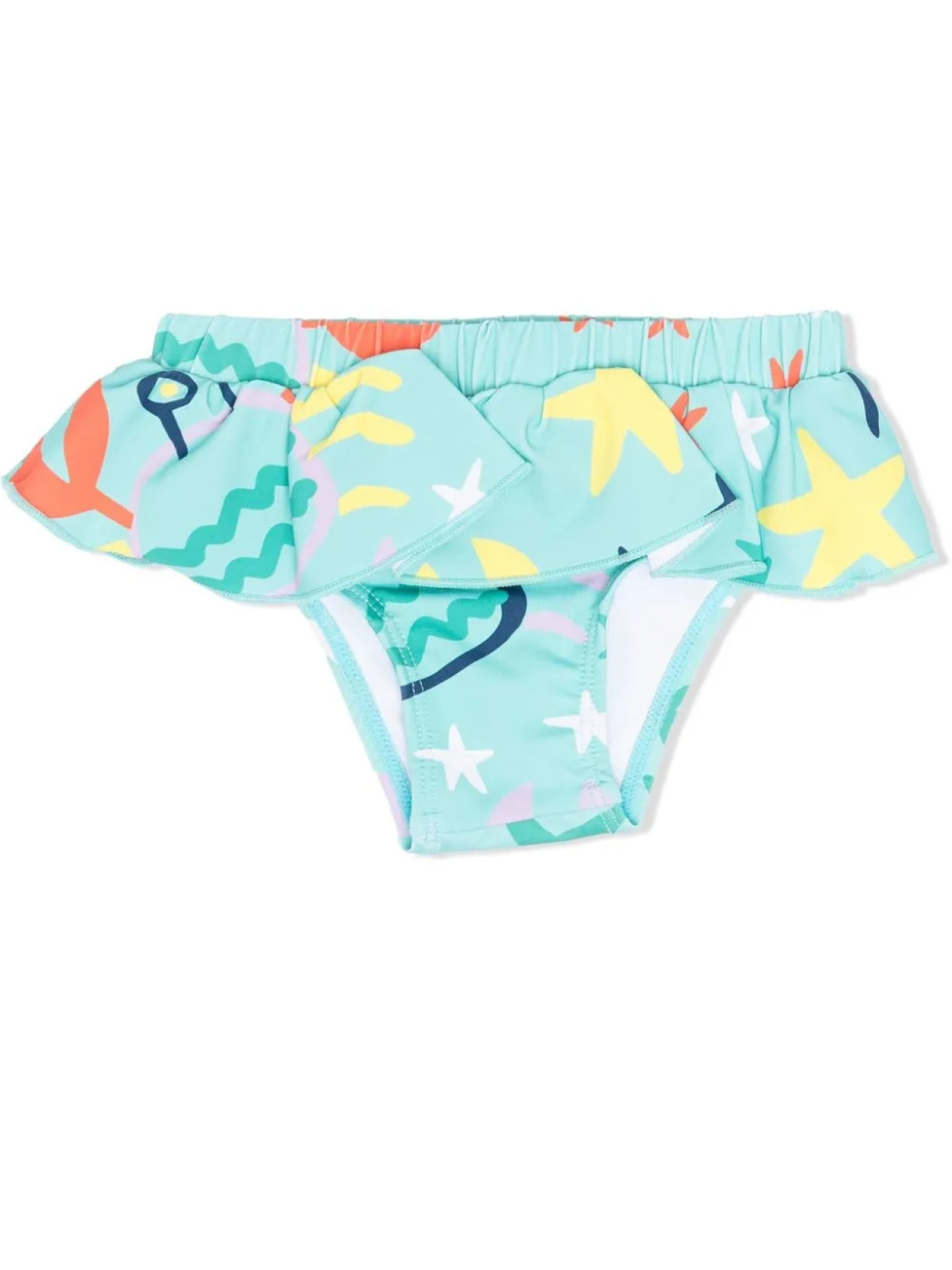 Stella McCartney Kids плавки бикини Under The Sea с оборками, зеленый 
Stella McCartney Kids плавки бикини Under The Sea с оборками, зеленый