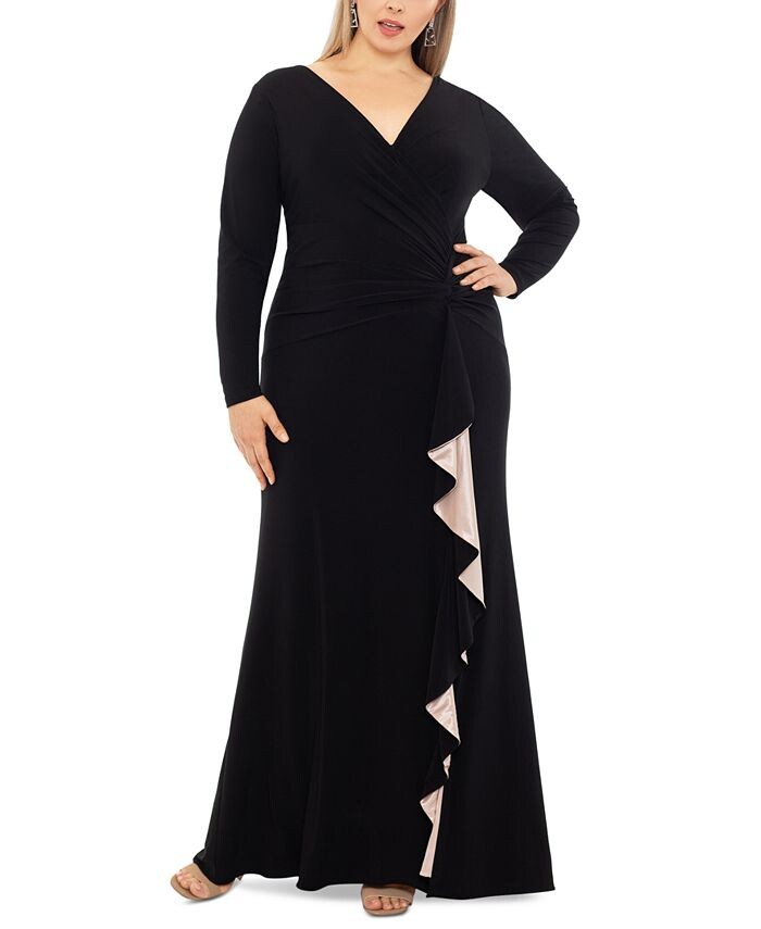 Платье больших размеров с V-образным вырезом и закрученной передней частью с оборками по бокам XSCAPE, тан/бежевый
Платье больших размеров с V-образным вырезом и закрученной передней частью с оборками по бокам XSCAPE, тан/бежевый