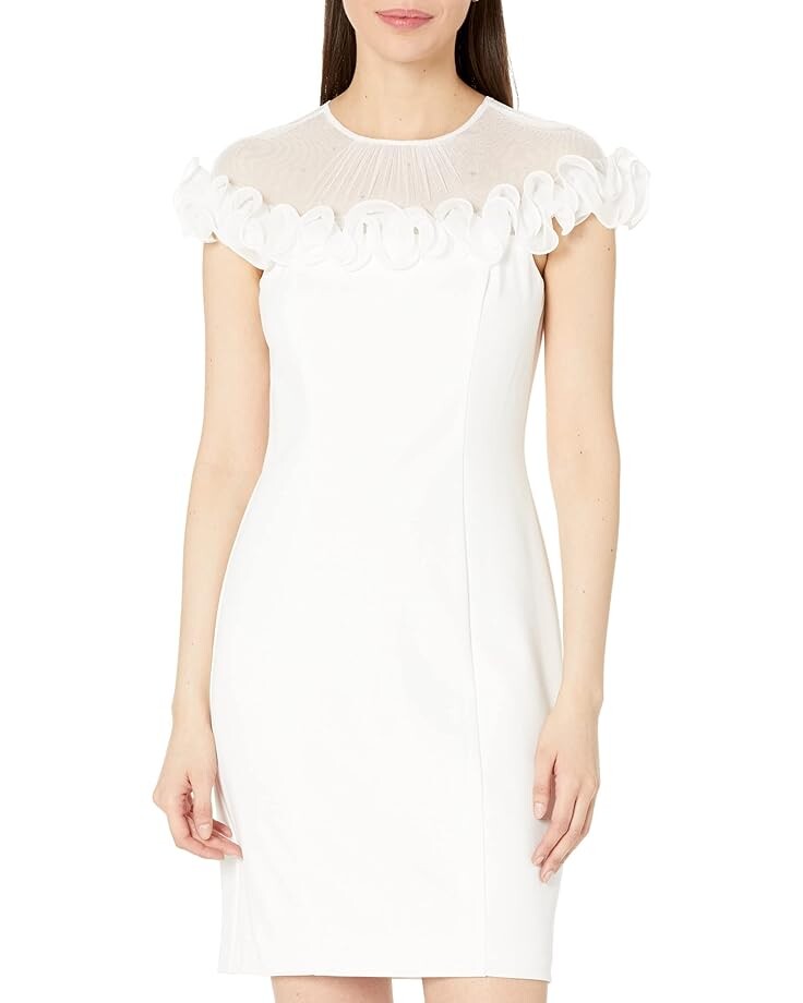Платье Adrianna Papell Stretch Knit Crepe Sheath Dress with Illusion Neckline & Ruffle Detail, слоновая кость, Бежевый, Платье Adrianna Papell Stretch Knit Crepe Sheath Dress with Illusion Neckline & Ruffle Detail, слоновая кость
Платье Adrianna Papell Stretch Knit Crepe Sheath Dress with Illusion Neckline & Ruffle Detail, слоновая кость, Бежевый, Платье Adrianna Papell Stretch Knit Crepe Sheath Dress with Illusion Neckline & Ruffle Detail, слоновая кость