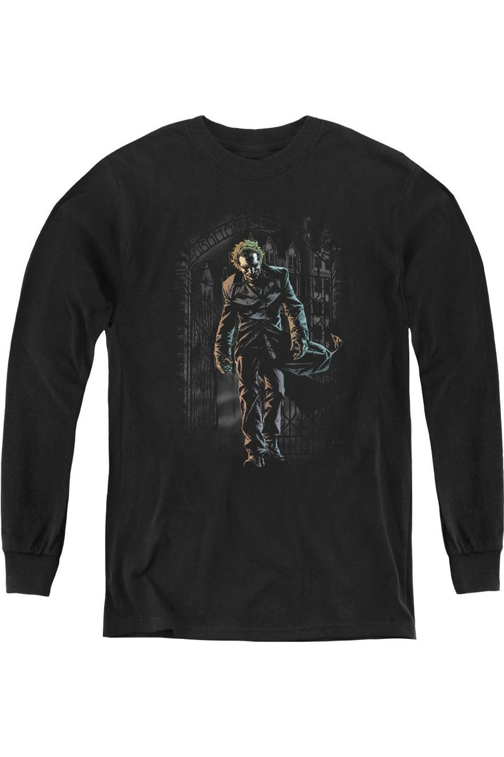 Футболка с длинным рукавом "Batman Joker Leaves Arkham" Gildan, черный
Футболка с длинным рукавом "Batman Joker Leaves Arkham" Gildan, черный