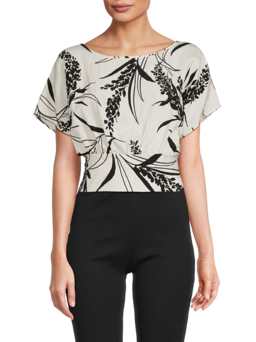 Укороченный топ с цветочным принтом и сборками Renee C., белый/черный
Укороченный топ с цветочным принтом и сборками Renee C., белый/черный