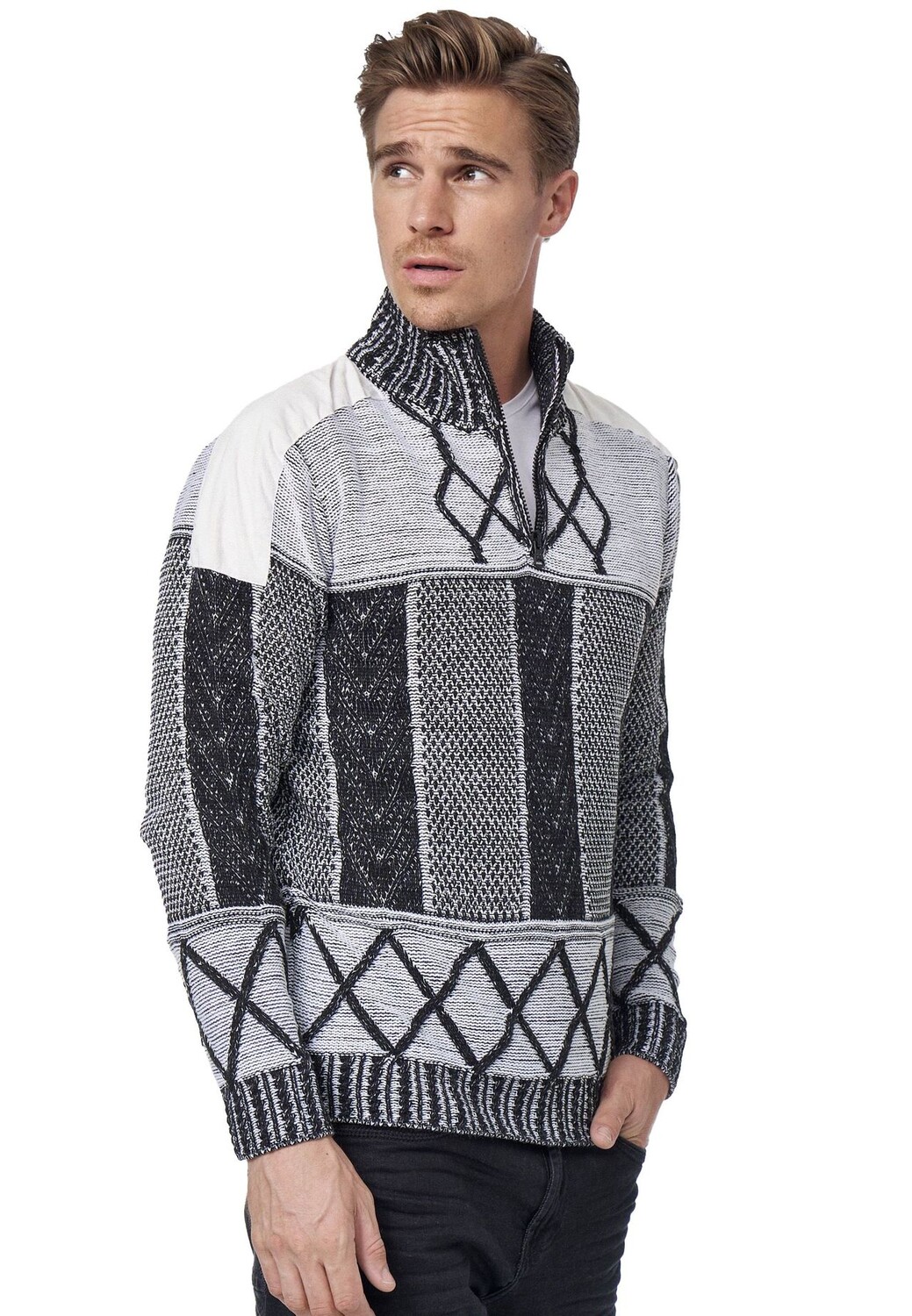 Пуловер с воротником стойкой и молнией RUSTY NEAL, черный
Пуловер с воротником стойкой и молнией RUSTY NEAL, черный