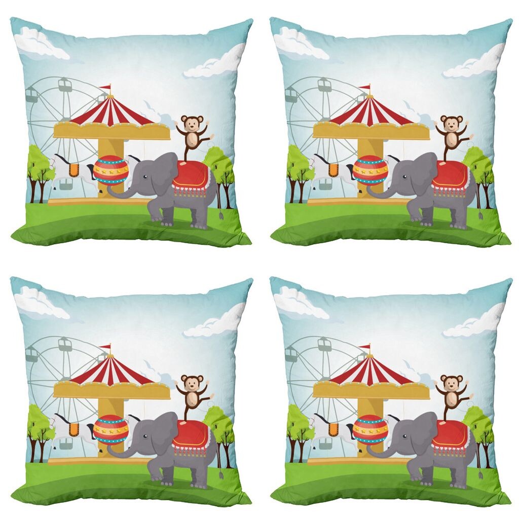 ABAKUHAUS Carnival Набор чехлов для подушек (4 предмета), «Радостные животные в цирке», современная двусторонняя цифровая печать, 40 см x 40 см, многоцветный
ABAKUHAUS Carnival Набор чехлов для подушек (4 предмета), «Радостные животные в цирке», современная двусторонняя цифровая печать, 40 см x 40 см, многоцветный