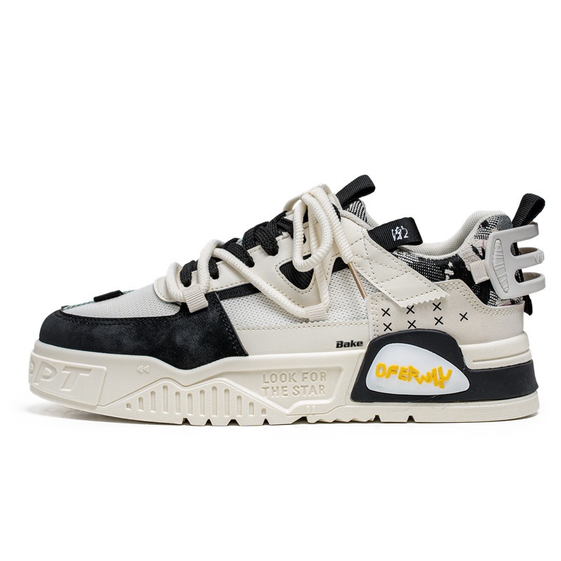 BAKE Антискользящие износостойкие низкие скейтерские кросcовки мужские - бежево-черные, цвет Beige Black
BAKE Антискользящие износостойкие низкие скейтерские кросcовки мужские - бежево-черные, цвет Beige Black