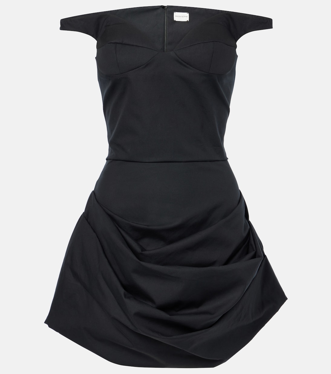 Мини-платье из хлопка с открытыми плечами Magda Butrym, черный
Мини-платье из хлопка с открытыми плечами Magda Butrym, черный