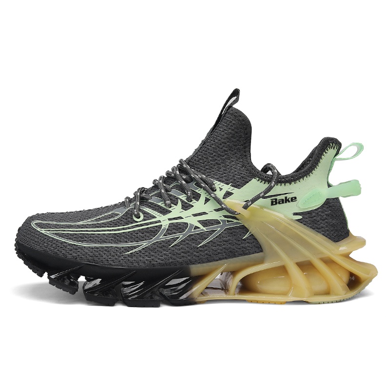 Дышащие и прочные низкие повседневные туфли для мужчин BAKE, Gray Green 
Дышащие и прочные низкие повседневные туфли для мужчин BAKE, Gray Green