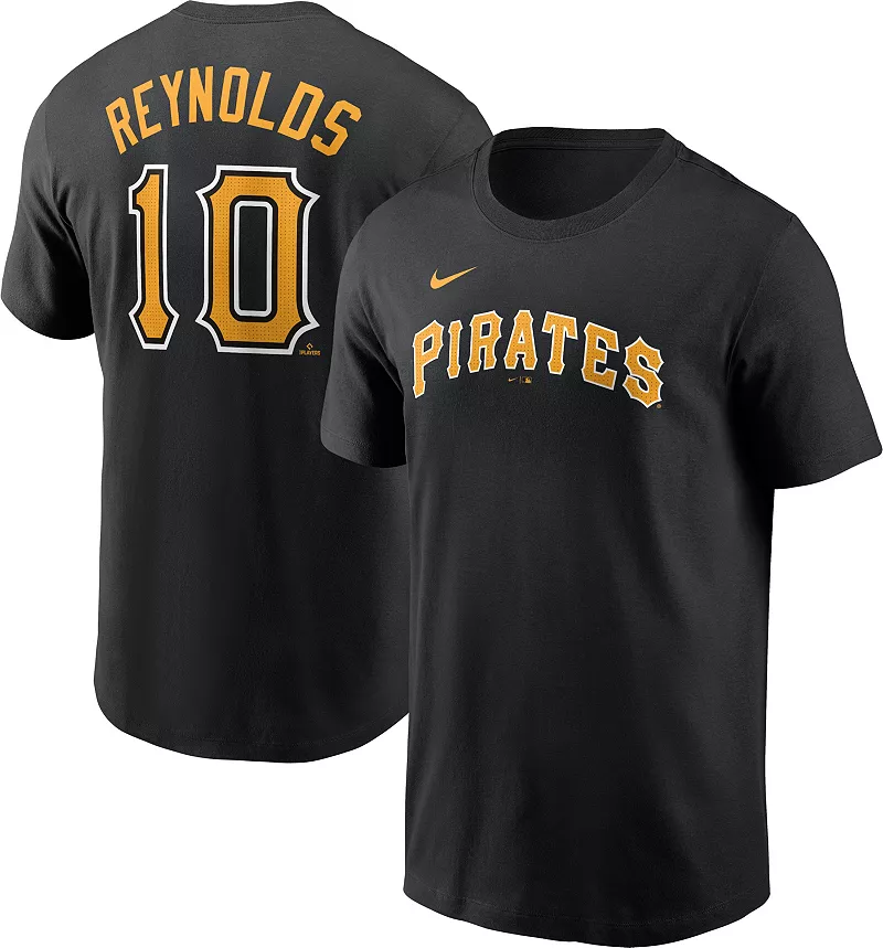 Мужская черная футболка Nike Pittsburgh Pirates Bryan Reynolds #10 
Мужская черная футболка Nike Pittsburgh Pirates Bryan Reynolds #10