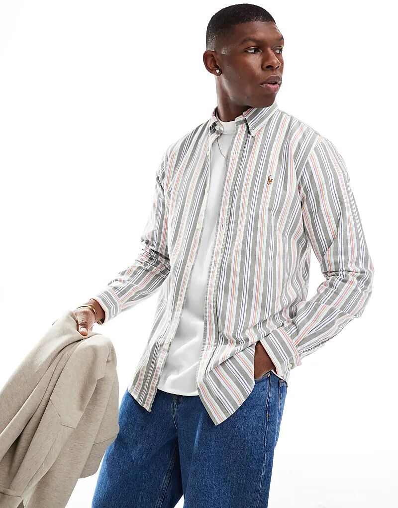 Рубашка оксфорд с разноцветными полосками и логотипом icon Polo Ralph Lauren
Рубашка оксфорд с разноцветными полосками и логотипом icon Polo Ralph Lauren