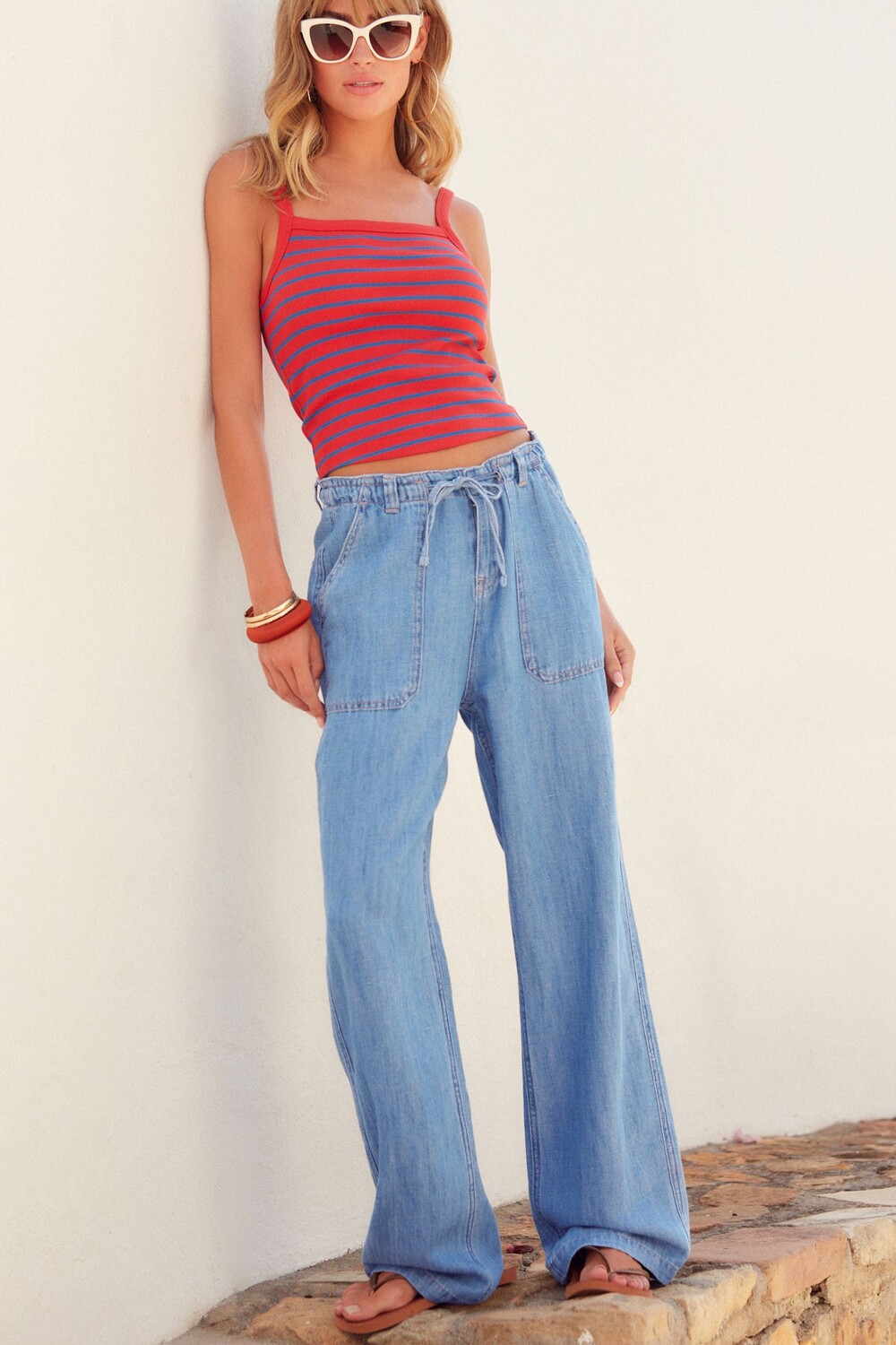 Практичные широкие джинсы Next, синий
Практичные широкие джинсы Next, синий