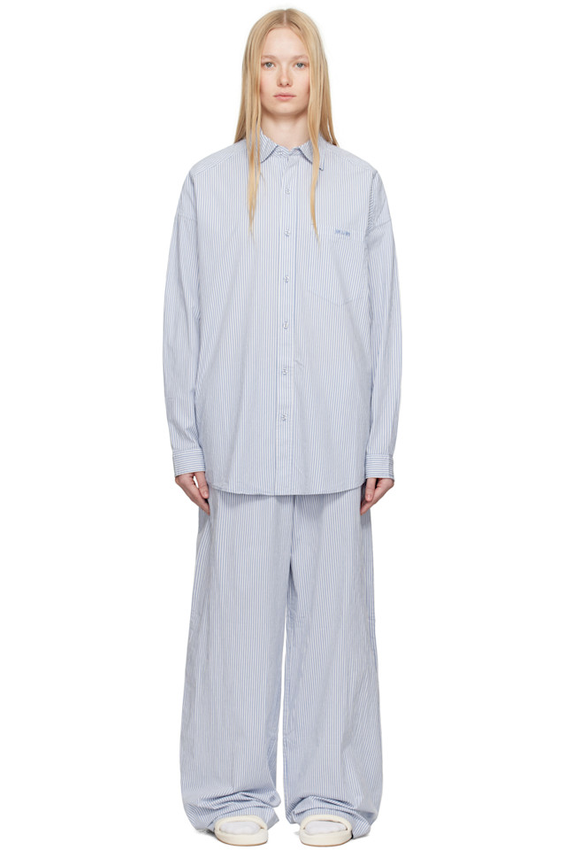 Хлопковый поплин оверсайз пижамный комплект Skims, цвет cadet stripe
Хлопковый поплин оверсайз пижамный комплект Skims, цвет cadet stripe