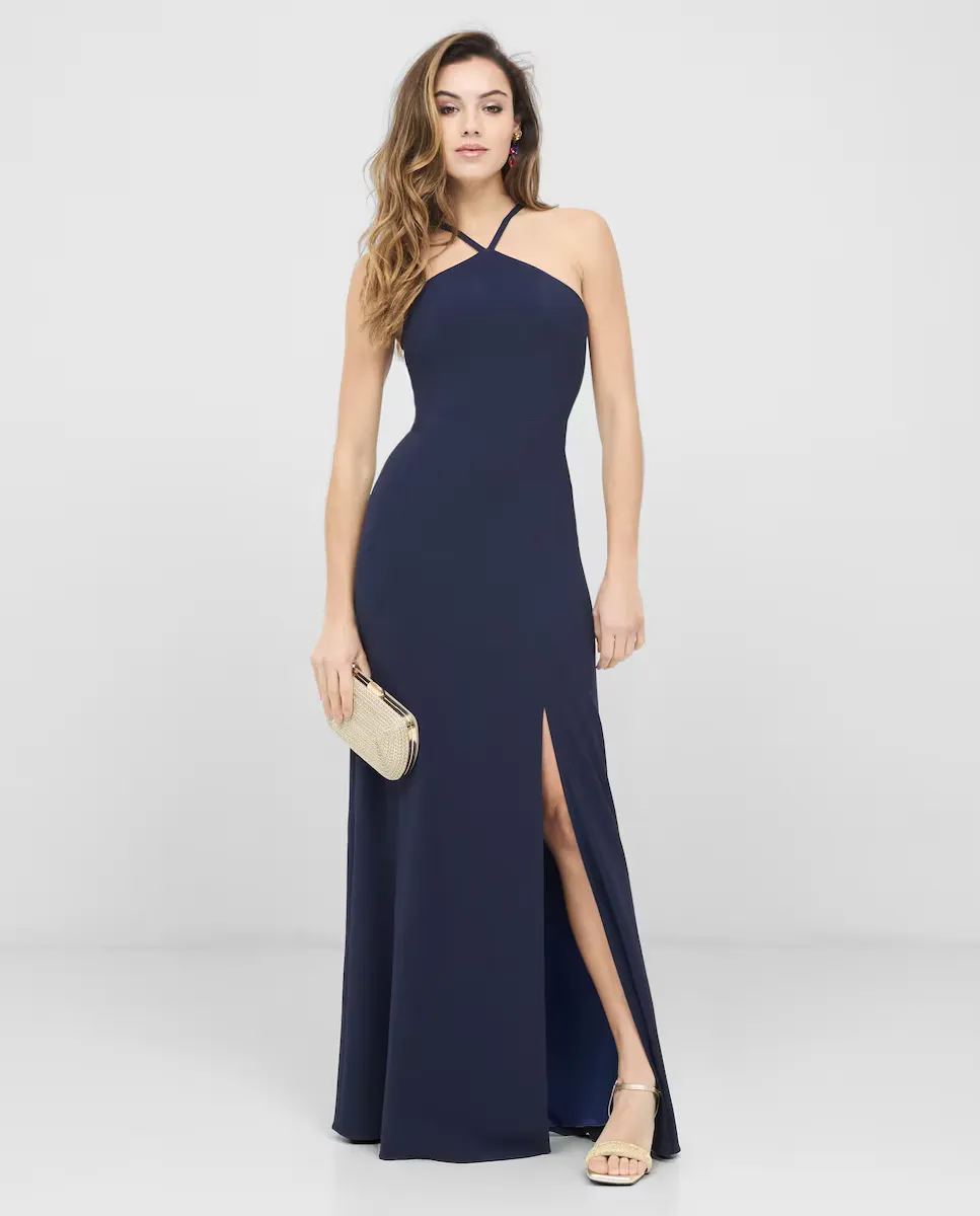 Длинное платье с вырезом через шею Veneno en la piel, синий
Длинное платье с вырезом через шею Veneno en la piel, синий