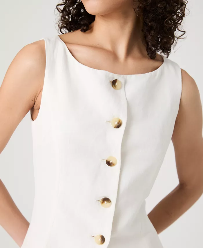 Женский жилет-топ с пуговицами Birdie спереди French Connection, белый
Женский жилет-топ с пуговицами Birdie спереди French Connection, белый