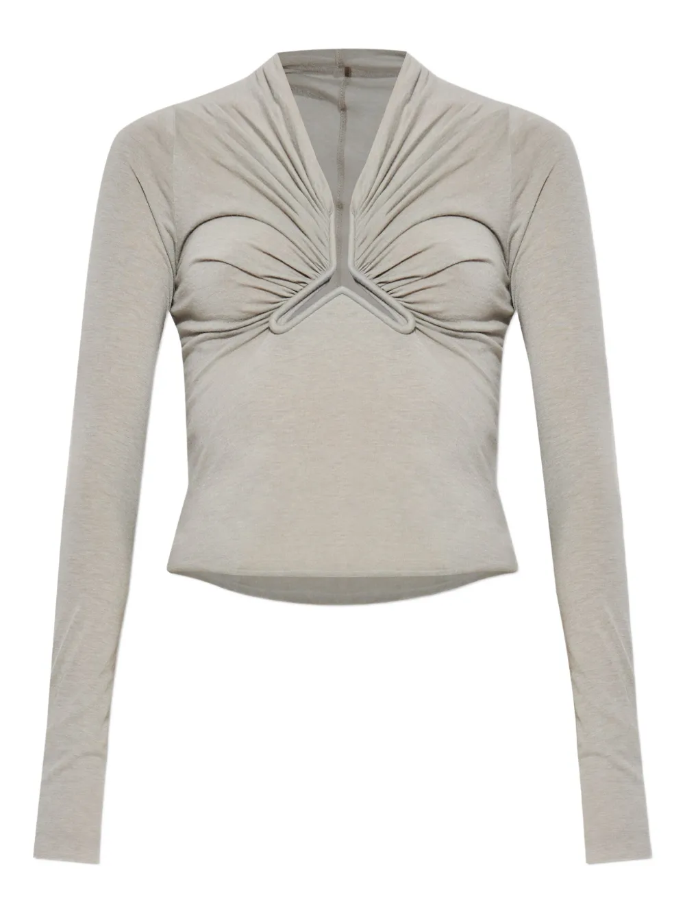 Футболка с драпированным воротником и длинными рукавами Rick Owens, серый
Футболка с драпированным воротником и длинными рукавами Rick Owens, серый