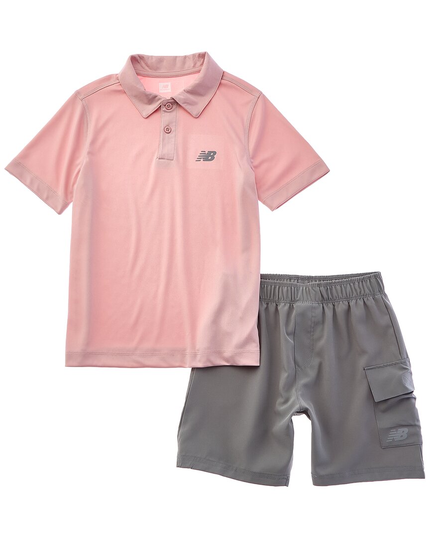 New Balance Двухкомпонентный комплект поло и шортов, розовый
New Balance Двухкомпонентный комплект поло и шортов, розовый