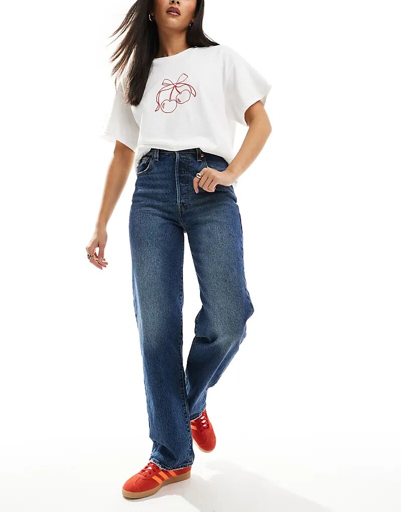 Джинсы прямого кроя с высокой посадкой и ребрами, длиной до щиколотки, темно-синего цвета Levi's
Джинсы прямого кроя с высокой посадкой и ребрами, длиной до щиколотки, темно-синего цвета Levi's