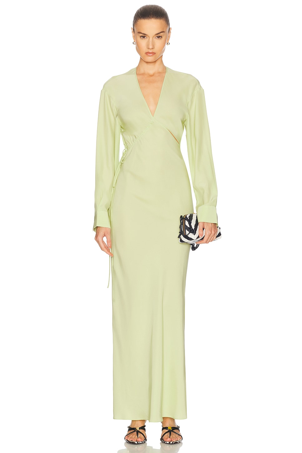 Шелковое платье с поперечным кроем Christopher Esber, Melon 
Шелковое платье с поперечным кроем Christopher Esber, Melon