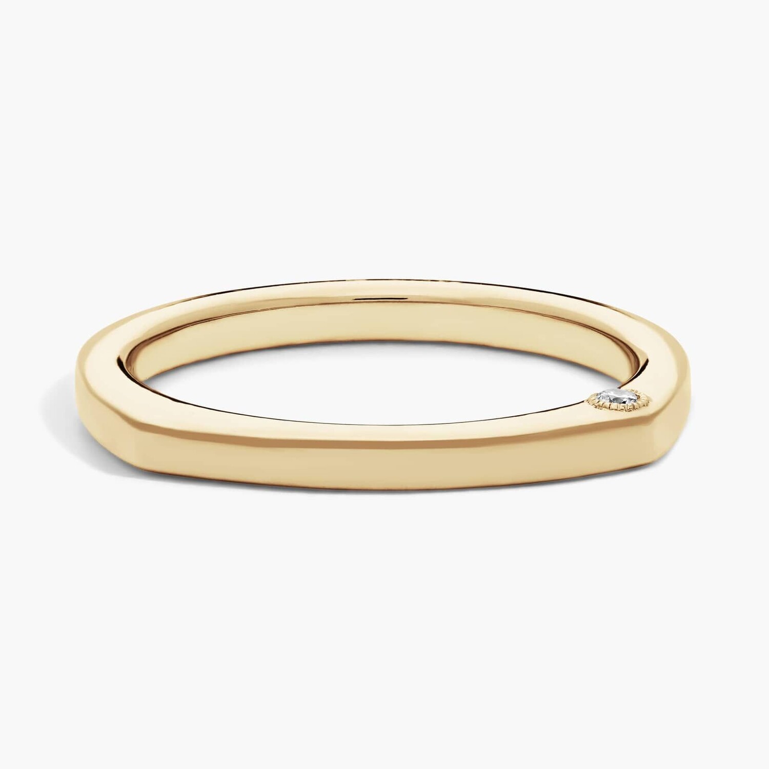 Обручальное кольцо Bella Vaughan с бриллиантом в форме евро-шины из 18-каратного желтого золота (0,015 карат) Blue Nile