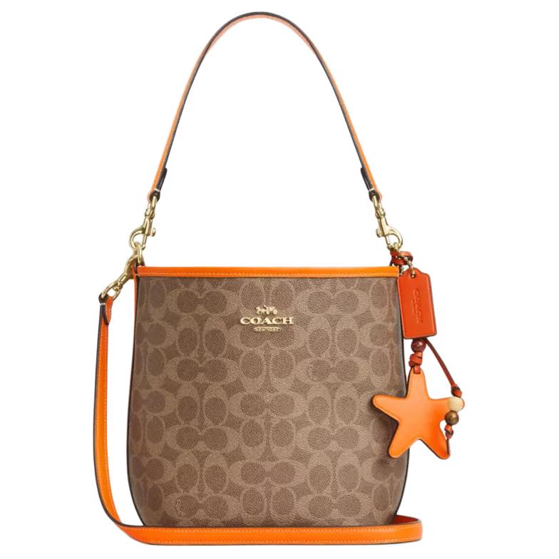 COACH Городская сумка-ведро из прорезиненной ткани с кожаными деталями
COACH Городская сумка-ведро из прорезиненной ткани с кожаными деталями