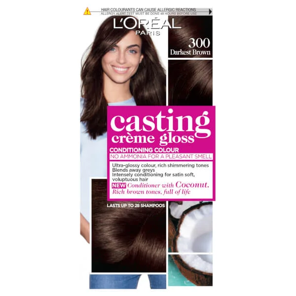 Полуперманентная краска для волос casting creme gloss L'Oréal Paris, цвет 300 darkest brown
Полуперманентная краска для волос casting creme gloss L'Oréal Paris, цвет 300 darkest brown