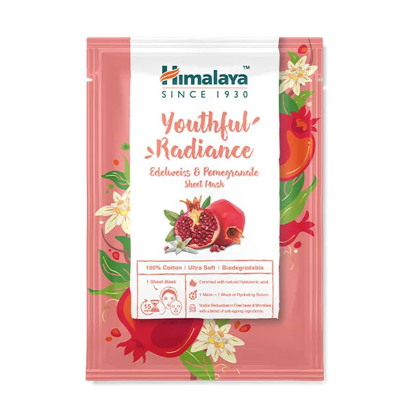 Маска для лица против морщин Youthful Radiance Edelweiss & Pomegranate Sheet Mask Himalaya, 1 UD
Маска для лица против морщин Youthful Radiance Edelweiss & Pomegranate Sheet Mask Himalaya, 1 UD
