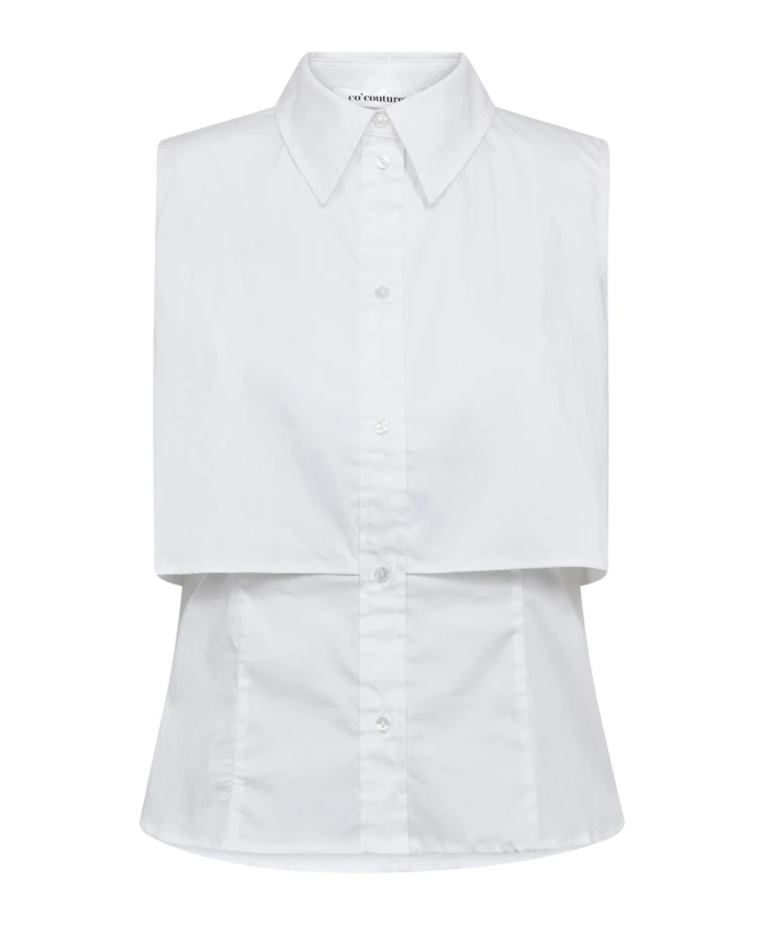 Двуслойный топ с воротником и застежкой на пуговицы. Co'Couture, белый
Двуслойный топ с воротником и застежкой на пуговицы. Co'Couture, белый
