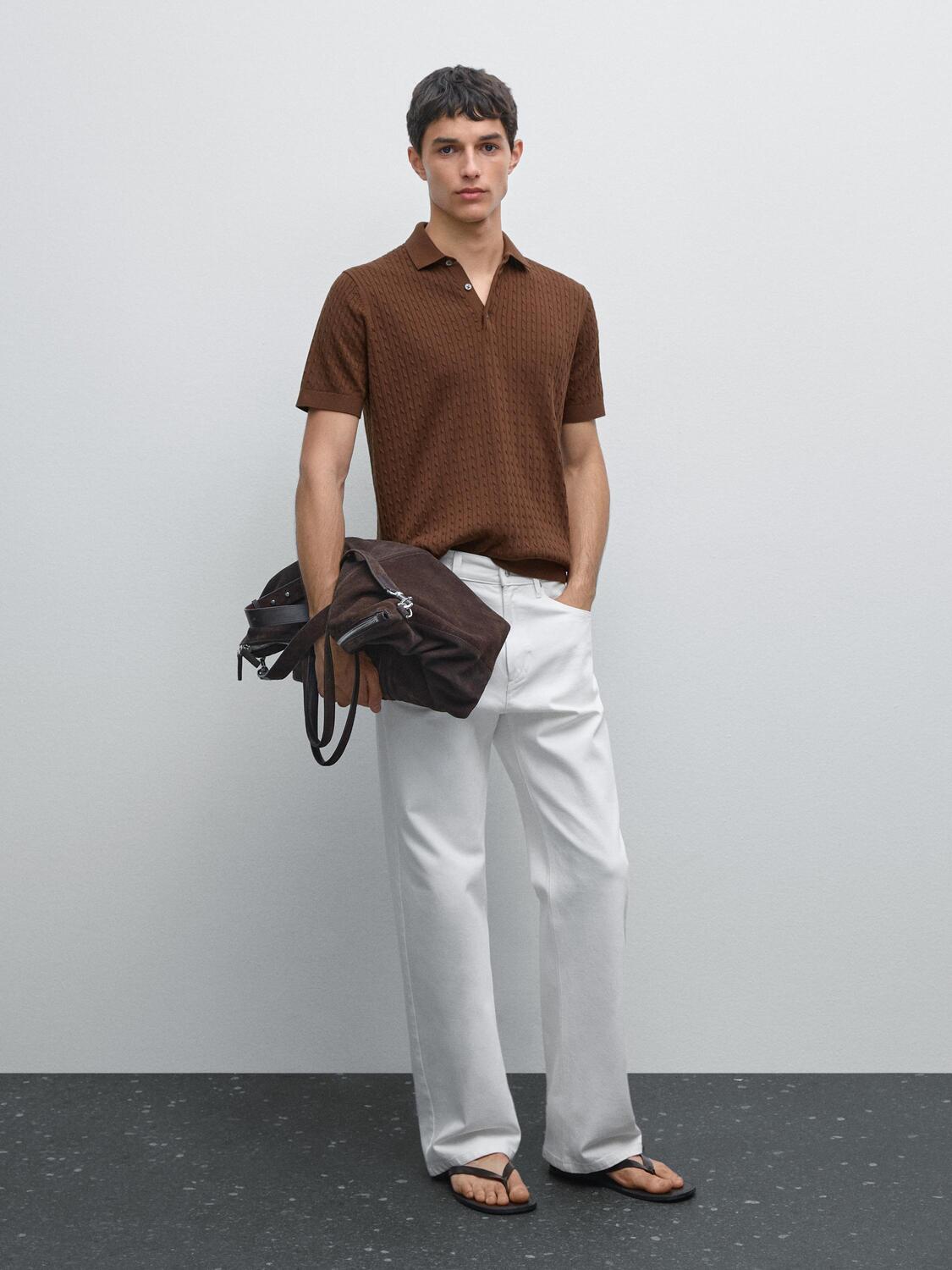 Свитер-Поло из 100% хлопка с косичной вязкой Massimo Dutti, оранжевый
Свитер-Поло из 100% хлопка с косичной вязкой Massimo Dutti, оранжевый