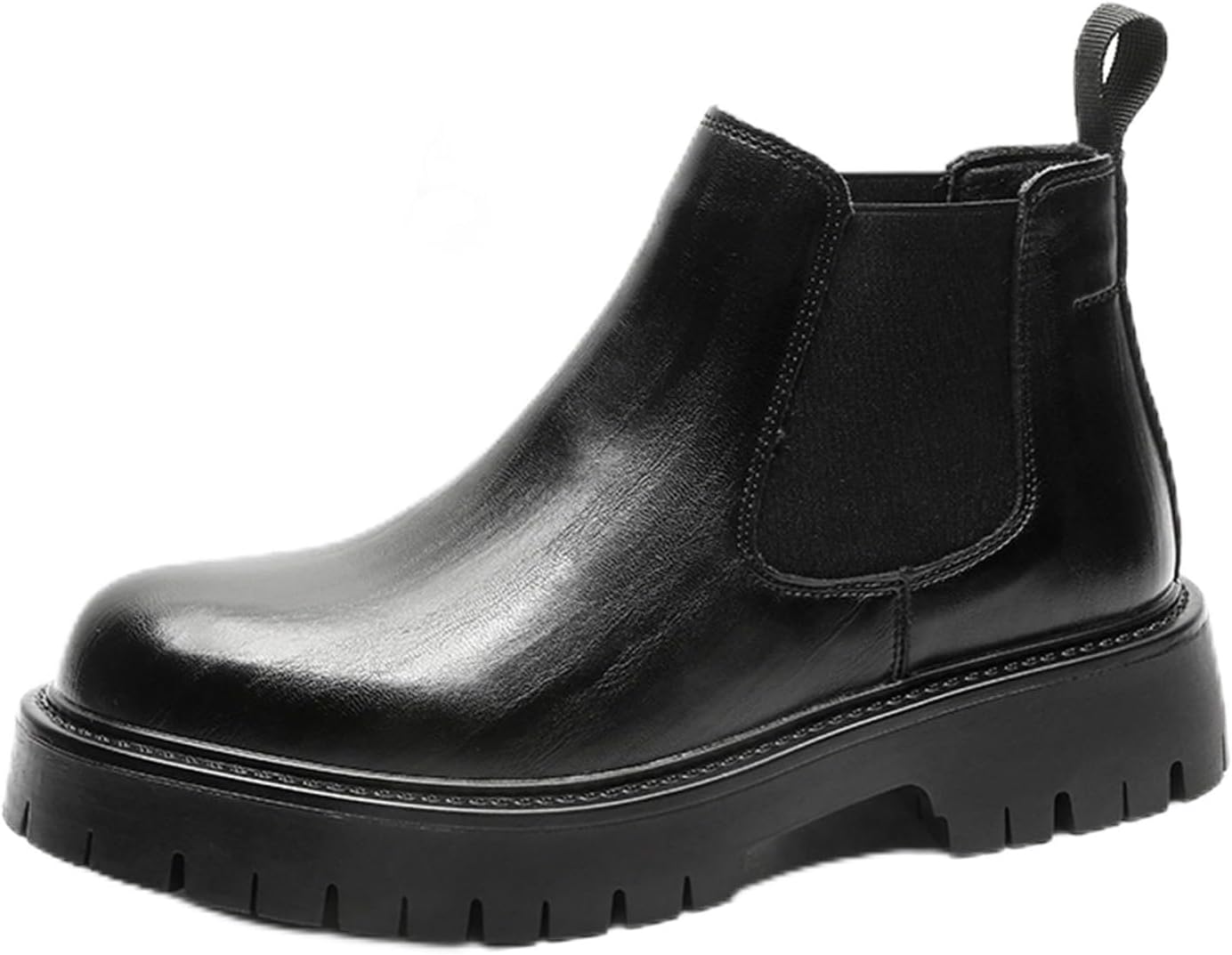 Мужские массивные ботинки Челси на платформе, с круглым носком, протекторной подошвой, без застежек, повседневные, для улицы, нескользящие ботинки до щиколотки Generic, черный
Мужские массивные ботинки Челси на платформе, с круглым носком, протекторной подошвой, без застежек, повседневные, для улицы, нескользящие ботинки до щиколотки Generic, черный