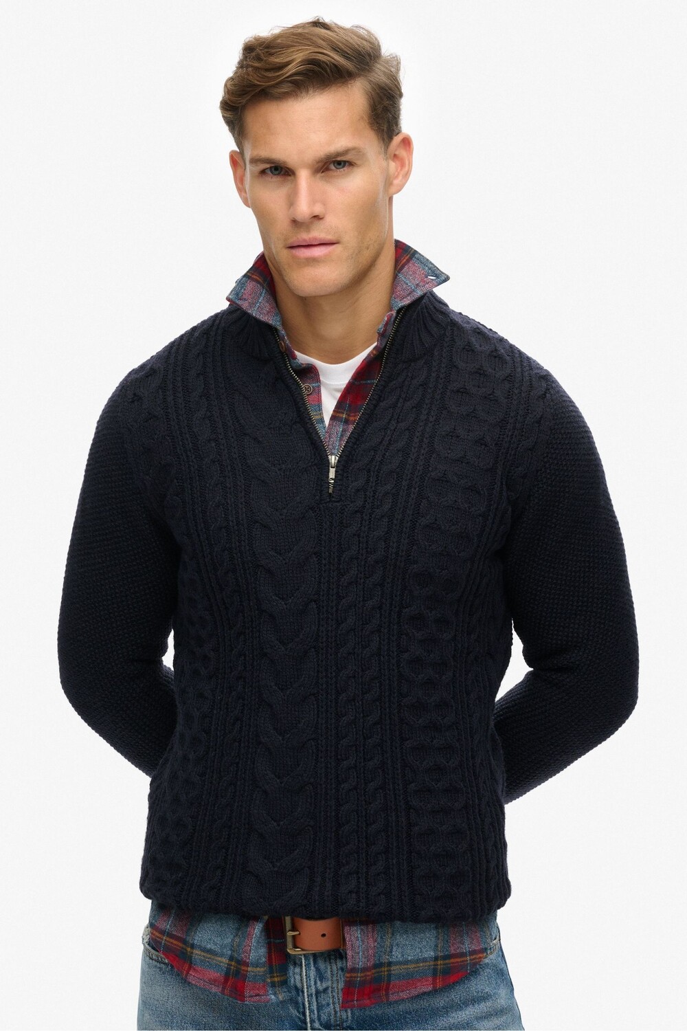 Джемпер Jacob с косой вязкой и застежкой молнией на половину длины Superdry, синий
Джемпер Jacob с косой вязкой и застежкой молнией на половину длины Superdry, синий