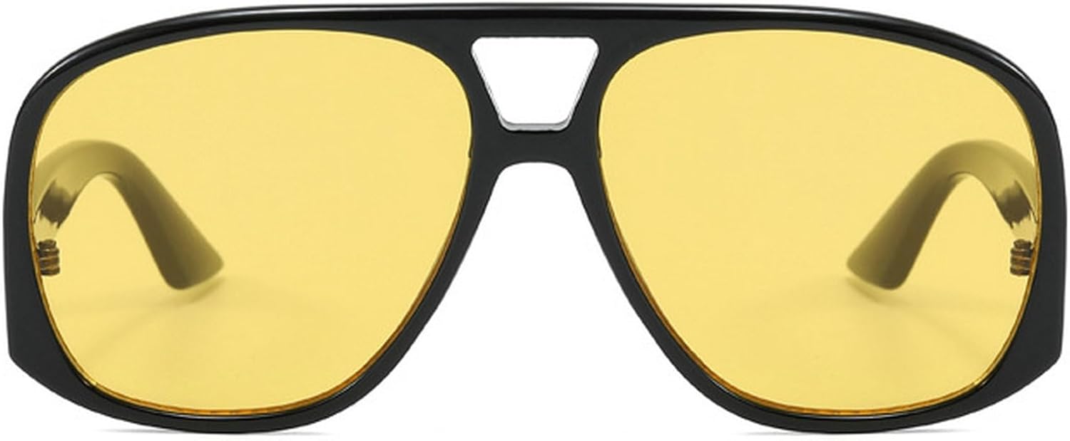 Модные солнцезащитные очки-пилот большого размера для женщин, с двойной перемычкой, градиентным затемнением и защитой от УФ-излучения UV400. Популярные солнцезащитные очки для мужчин mincl, Black Yellow
Модные солнцезащитные очки-пилот большого размера для женщин, с двойной перемычкой, градиентным затемнением и защитой от УФ-излучения UV400. Популярные солнцезащитные очки для мужчин mincl, Black Yellow