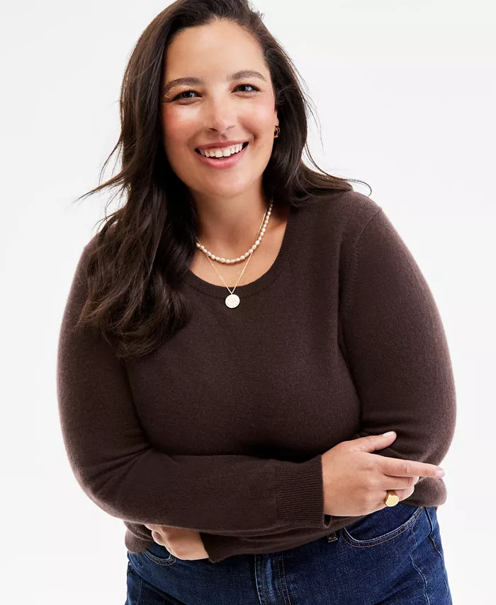 Свитер с круглым вырезом из 100% кашемира больших размеров Charter Club, коричневый
Свитер с круглым вырезом из 100% кашемира больших размеров Charter Club, коричневый