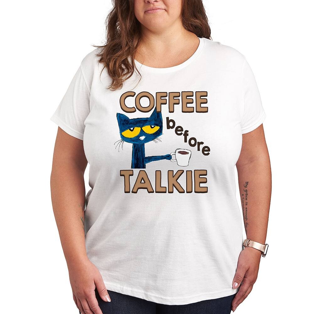 Футболка с графическим рисунком Plus Pete the Cat Coffee Licensed Character, белый 
Футболка с графическим рисунком Plus Pete the Cat Coffee Licensed Character, белый