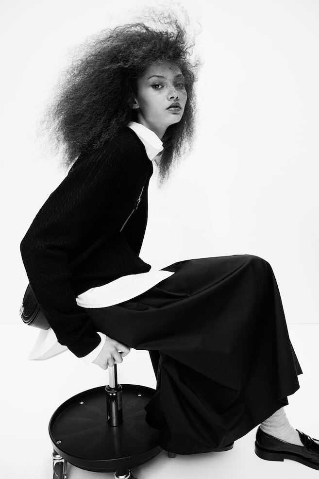 Свитер косой вязки H&M, черный
Свитер косой вязки H&M, черный