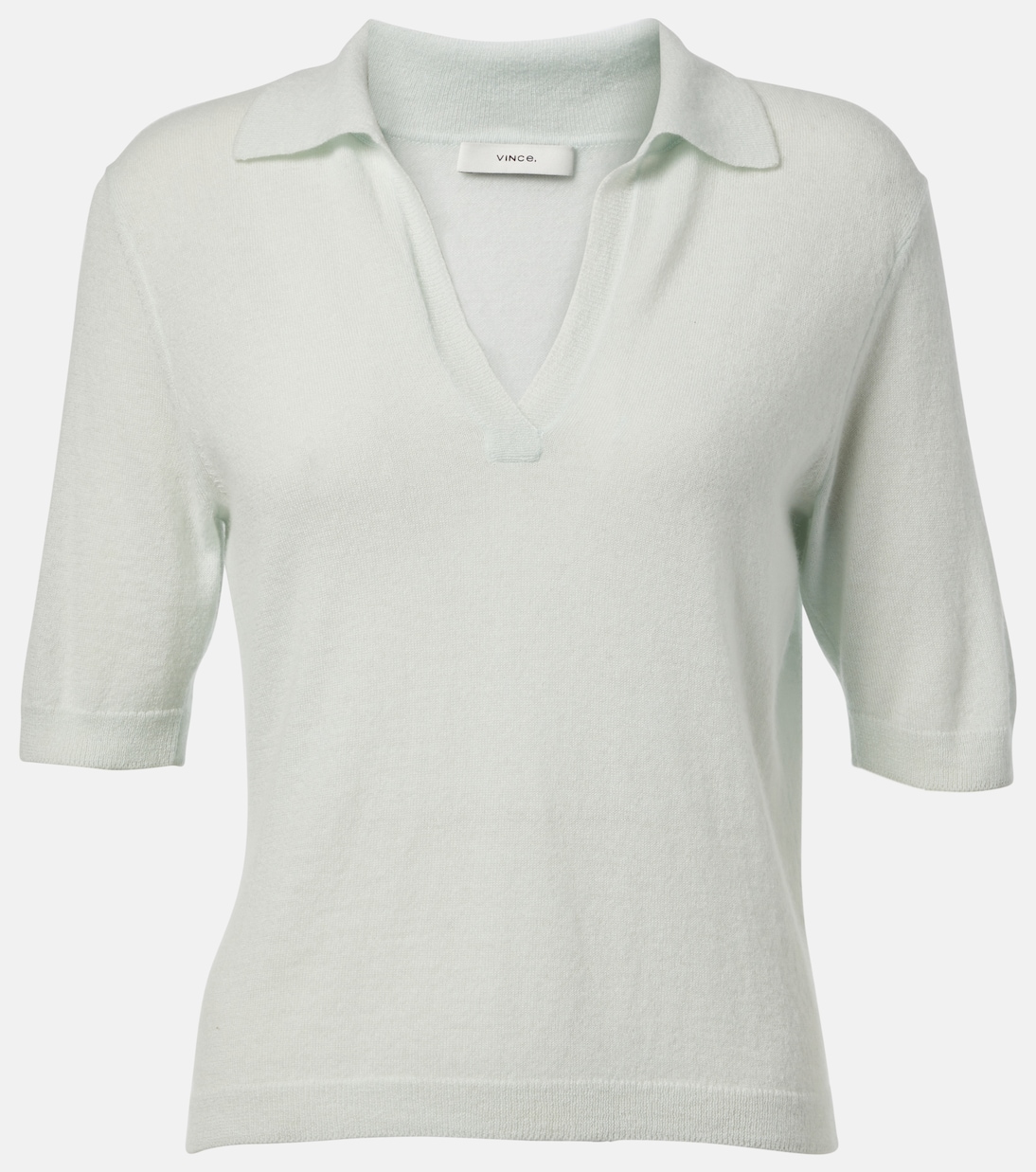 Рубашка-поло из кашемира и шелка Vince, Aqua Dew
Рубашка-поло из кашемира и шелка Vince, Aqua Dew