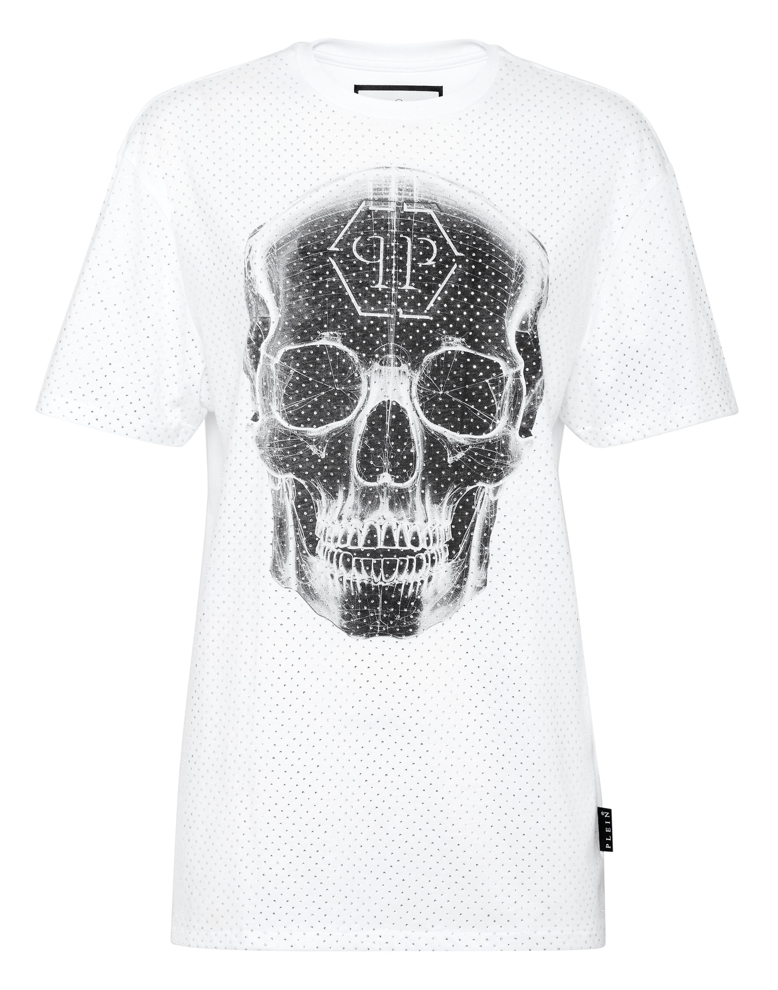 Футболка Man Fit Skull strass PHILIPP PLEIN, белый 
Футболка Man Fit Skull strass PHILIPP PLEIN, белый