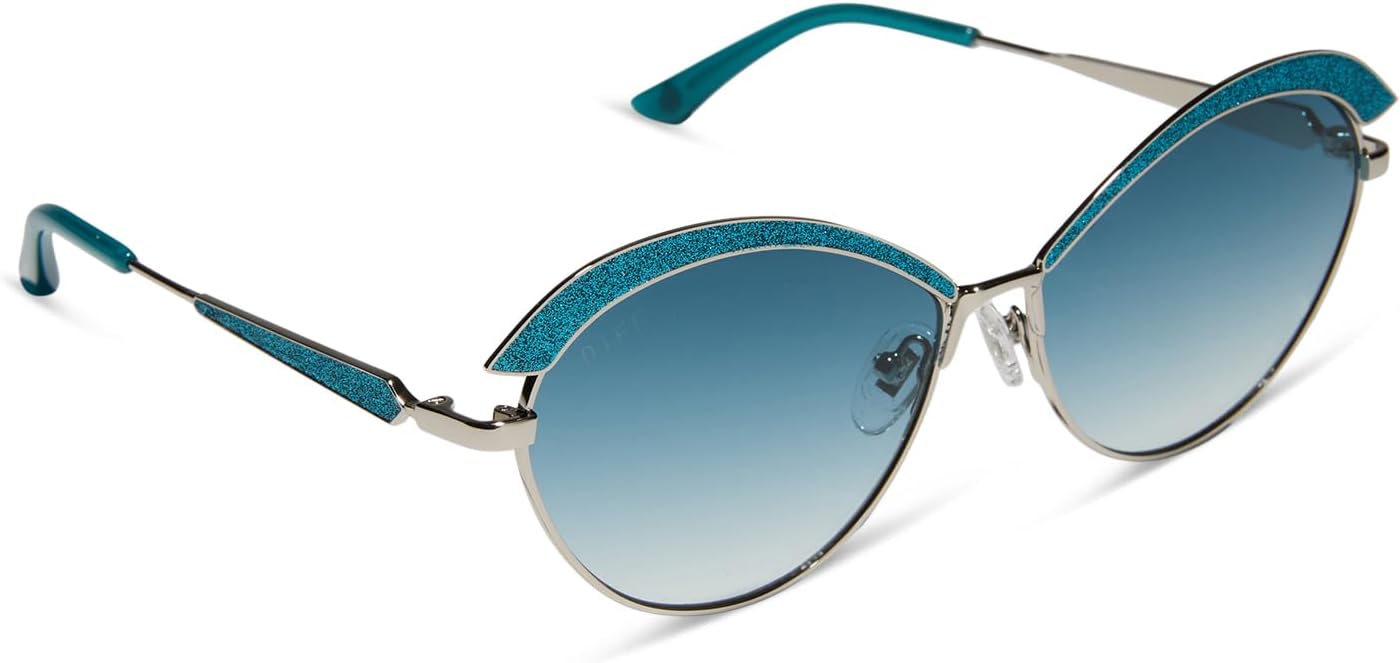 DIFF | Женские солнцезащитные очки Wednesday Bianca Barclay с защитой UV400, блестящий бирюзовый цвет Siren Teal + серебристый с переходом от бирюзового к серому, Glittery Siren Teal
DIFF | Женские солнцезащитные очки Wednesday Bianca Barclay с защитой UV400, блестящий бирюзовый цвет Siren Teal + серебристый с переходом от бирюзового к серому, Glittery Siren Teal