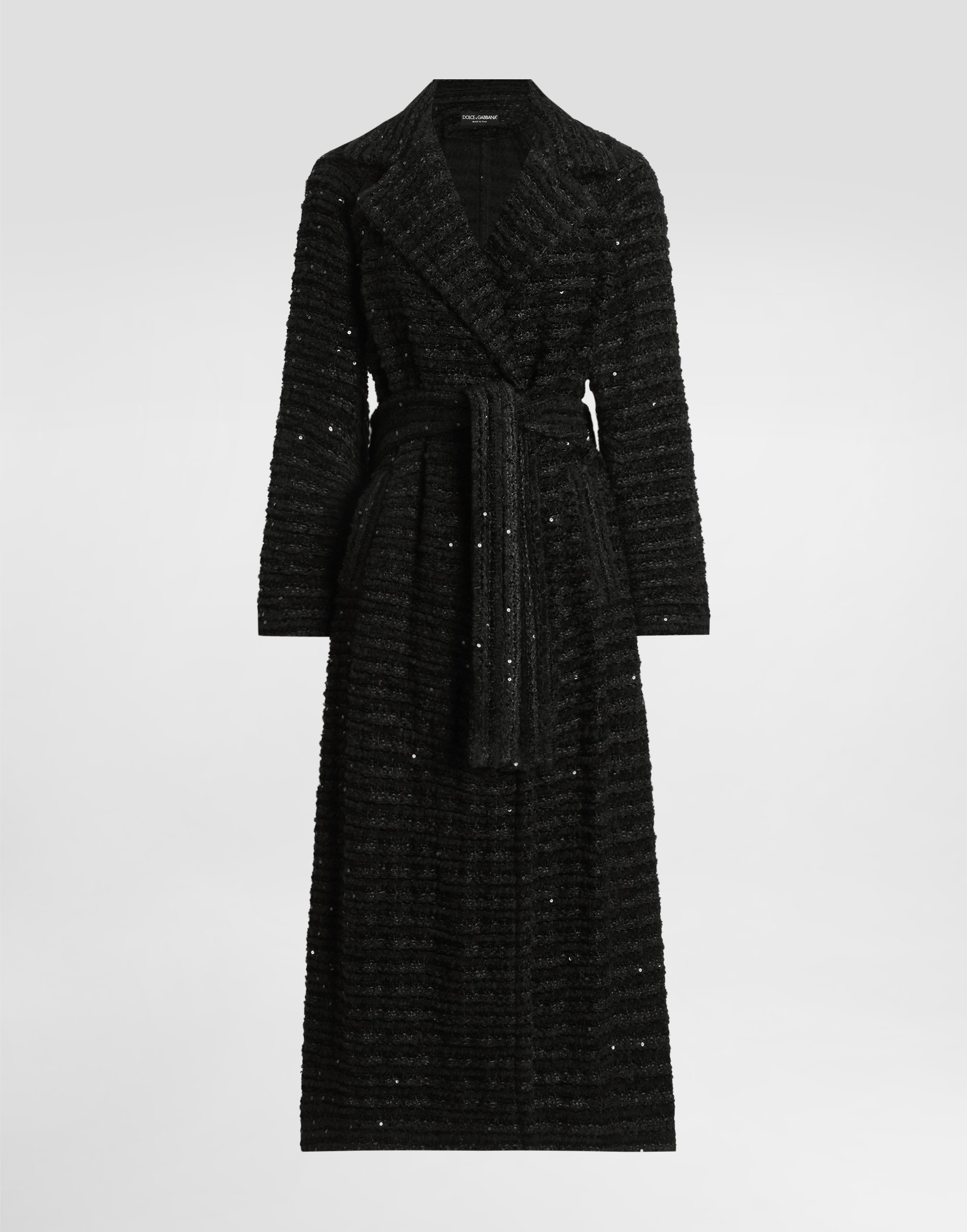 Твидовое пальто с отделкой из микропайеток Dolce & Gabbana, черный
Твидовое пальто с отделкой из микропайеток Dolce & Gabbana, черный